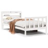 Cadre de lit sans matelas blanc 90x190 cm bois de pin massif 