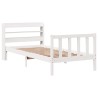 Cadre de lit sans matelas blanc 90x190 cm bois de pin massif 
