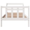 Cadre de lit sans matelas blanc 90x190 cm bois de pin massif 