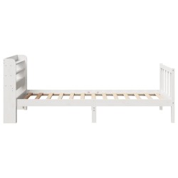 Cadre de lit sans matelas blanc 90x190 cm bois de pin massif 