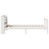 Cadre de lit sans matelas blanc 90x190 cm bois de pin massif 