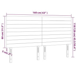 Tête de lit à LED Crème 160x5x118/128 cm Tissu 