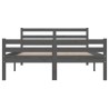 Cadre de lit sans matelas gris bois massif 150x200 cm 