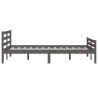 Cadre de lit sans matelas gris bois massif 150x200 cm 