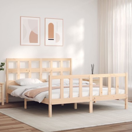 Cadre de lit sans matelas 160x200 cm bois massif de pin 