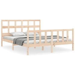 Cadre de lit sans matelas 160x200 cm bois massif de pin 