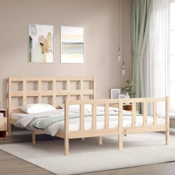 Cadre de lit sans matelas 160x200 cm bois massif de pin 