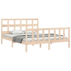 Cadre de lit sans matelas 160x200 cm bois massif de pin 