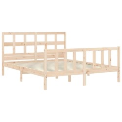 Cadre de lit sans matelas 160x200 cm bois massif de pin 