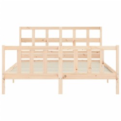 Cadre de lit sans matelas 160x200 cm bois massif de pin 