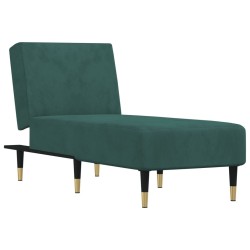 Chaise longue vert foncé velours 