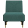Chaise longue vert foncé velours 