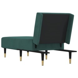 Chaise longue vert foncé velours 