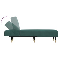 Chaise longue vert foncé velours 