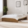 Cadre de lit sans matelas marron miel bois massif 140x200 cm 