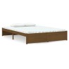 Cadre de lit sans matelas marron miel bois massif 140x200 cm 