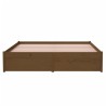Cadre de lit sans matelas marron miel bois massif 140x200 cm 