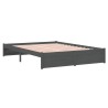 Cadre de lit sans matelas gris bois massif 140x200 cm 
