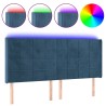 Tête de lit à LED Bleu foncé 163x16x118/128 cm Velours 