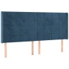 Tête de lit à LED Bleu foncé 163x16x118/128 cm Velours 