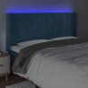 Tête de lit à LED Bleu foncé 163x16x118/128 cm Velours 