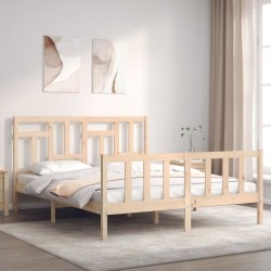 Cadre de lit sans matelas 160x200 cm bois massif de pin 