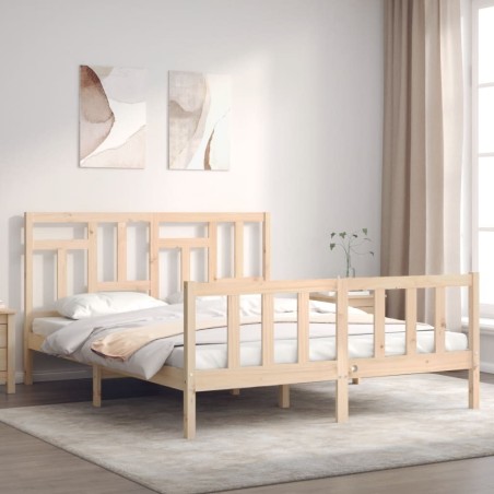 Cadre de lit sans matelas 160x200 cm bois massif de pin 