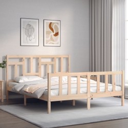 Cadre de lit sans matelas 160x200 cm bois massif de pin 