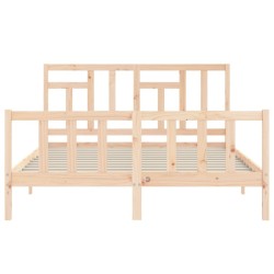 Cadre de lit sans matelas 160x200 cm bois massif de pin 