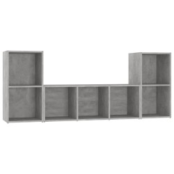 Ensemble de meubles TV 3 pcs Gris béton Bois d'ingénierie 
