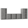 Ensemble de meubles TV 3 pcs Gris béton Bois d'ingénierie 