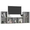 Ensemble de meubles TV 3 pcs Gris béton Bois d'ingénierie 
