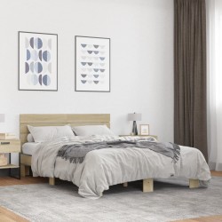 Cadre de lit sans matelas chêne sonoma 135x190 cm 
