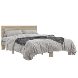 Cadre de lit sans matelas chêne sonoma 135x190 cm 