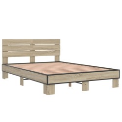 Cadre de lit sans matelas chêne sonoma 135x190 cm 