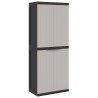 Armoire de rangement d'extérieur gris et noir 65x37x165 cm PP 