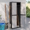 Armoire de rangement d'extérieur gris et noir 65x37x165 cm PP 