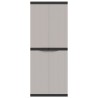 Armoire de rangement d'extérieur gris et noir 65x37x165 cm PP 