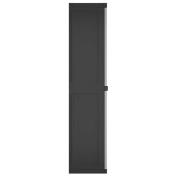 Armoire de rangement d'extérieur gris et noir 65x37x165 cm PP 