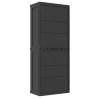 Armoire de rangement d'extérieur gris et noir 65x37x165 cm PP 