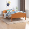 Cadre de lit sans matelas marron miel pin massif 120x200 cm 