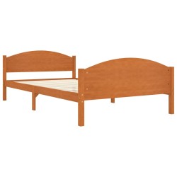 Cadre de lit sans matelas marron miel pin massif 120x200 cm 