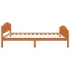 Cadre de lit sans matelas marron miel pin massif 120x200 cm 