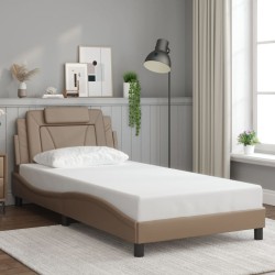 Cadre de lit sans matelas cappuccino 100x200 cm similicuir 