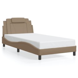 Cadre de lit sans matelas cappuccino 100x200 cm similicuir 