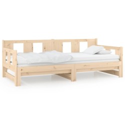 Lit coulissant sans matelas bois de pin massif 2x(90x190) cm 