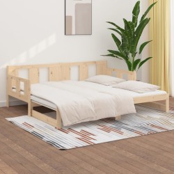 Lit coulissant sans matelas bois de pin massif 2x(90x190) cm 