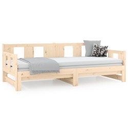 Lit coulissant sans matelas bois de pin massif 2x(90x190) cm 