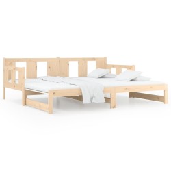 Lit coulissant sans matelas bois de pin massif 2x(90x190) cm 
