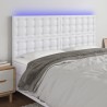 Tête de lit à LED Blanc 200x5x118/128 cm Similicuir 